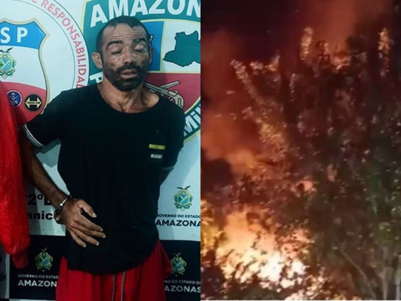 Homem mata ‘calabreso’ e incendeia própria casa no Amazonas