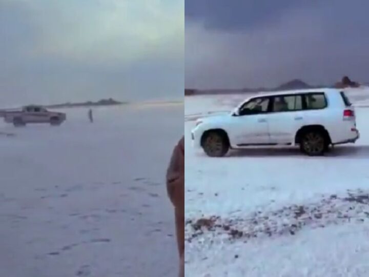 Pela primeira vez na história, neva em deserto na Arábia Saudita