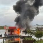 Embarcação é atingida por incêndio de grandes proporções no AM