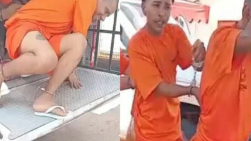 Detento se declara para amada ao ir para prisão no AM