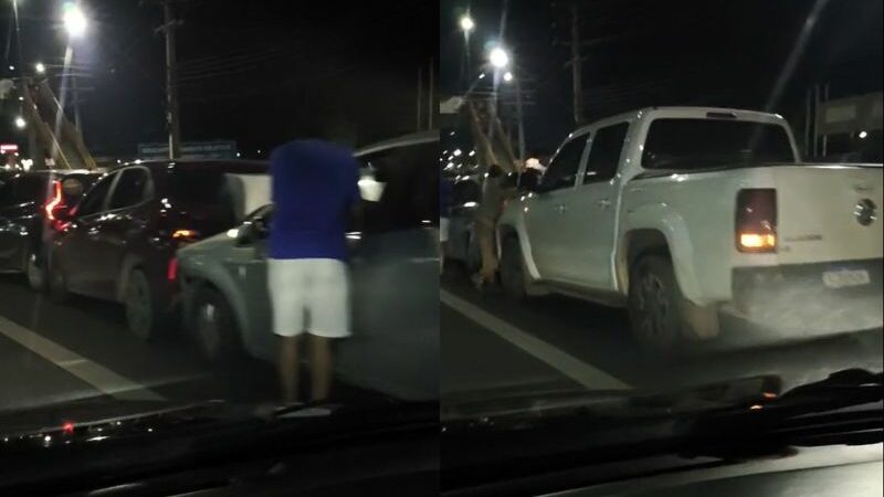 Carros formam fila indiana após acidente na Torquato Tapajós