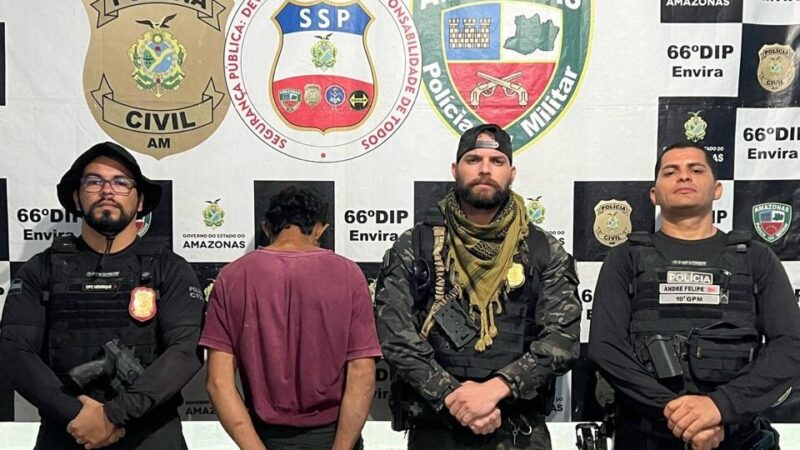 Homem que agredia a esposa com correntes de motosserra e forçava a vítima a beber água com sal é preso no AM