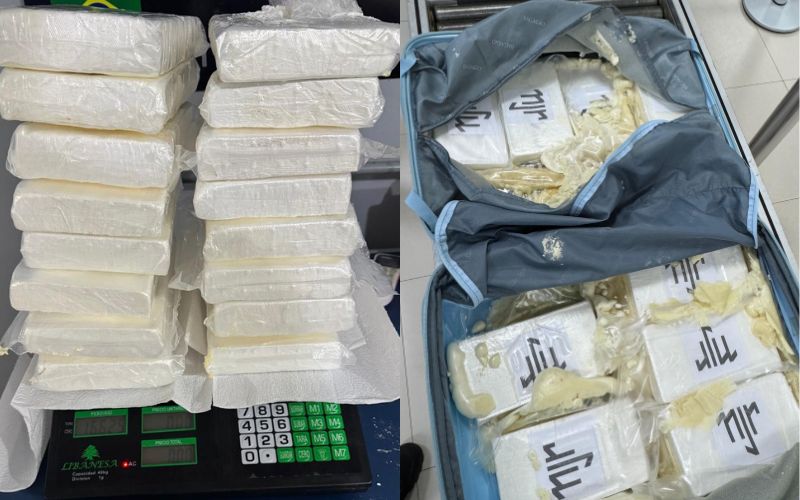 Homem é preso com 16 kg de cocaína em mala no aeroporto de Tabatinga