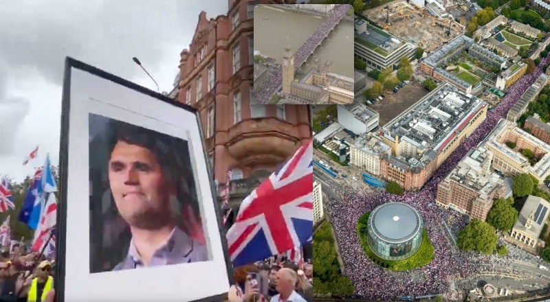 Centena de milhares de patriotas em Londres realizam protesto pacífico em homenagem a Charles Kirk