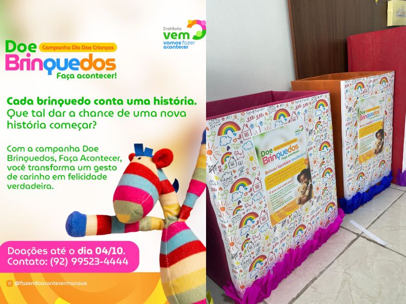 Instituto lança movimento para presentear crianças no dia 12 de outubro em Manaus