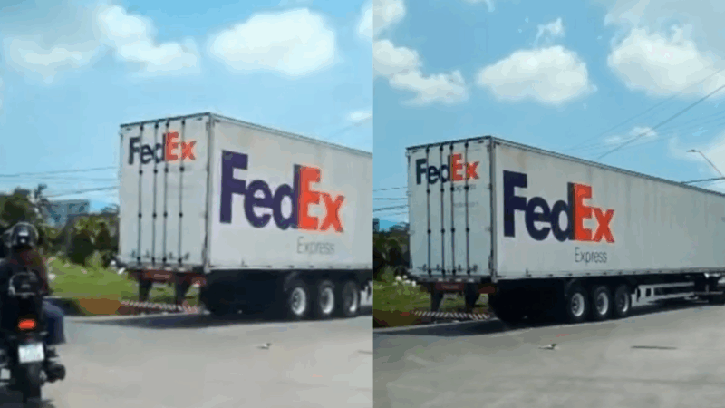 Carreta com pane mecânica interdita rotatória e causa caos no trânsito em Flores