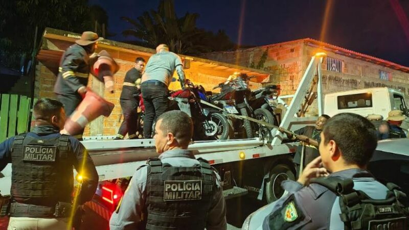 Em Manaus, operação ‘desmonta’ adega e remove 120 motocicletas irregulares