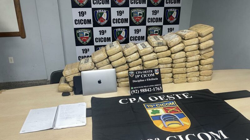 Polícia Militar do Amazonas apreende 70 quilos de maconha em ação na Ponta Negra