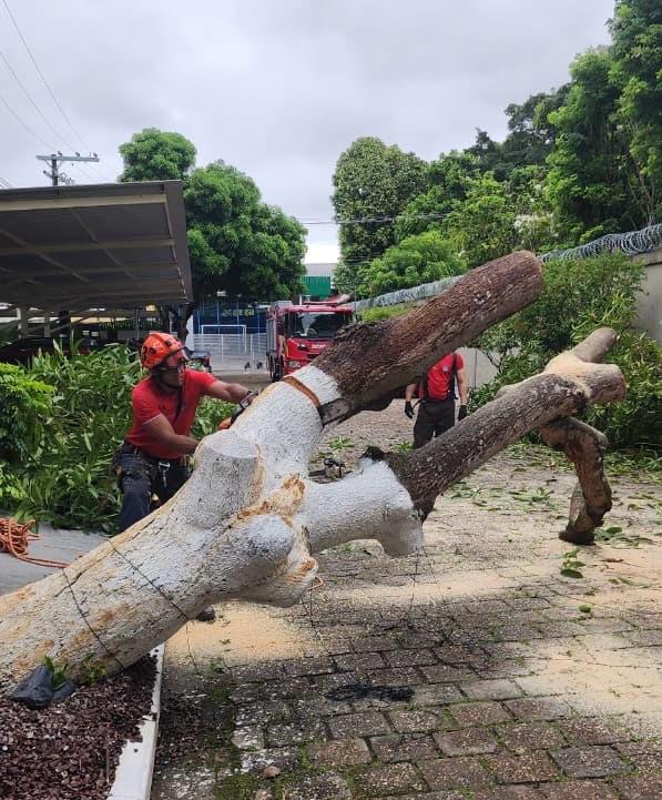 Corpo de Bombeiros atendeu 45 ocorrências após forte chuva em Manaus