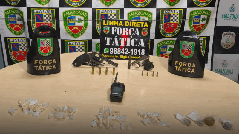 Força Tática apreende drogas, arma e munições durante ação no Centro de Manaus