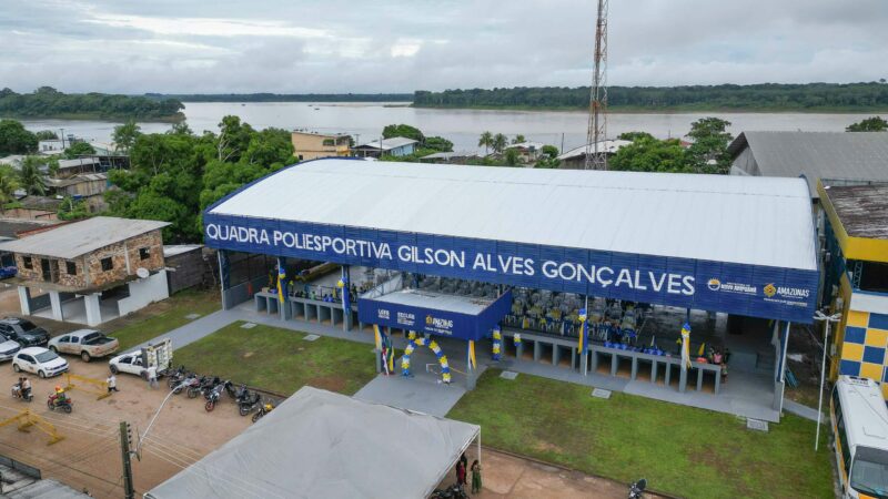 No aniversário de Novo Aripuanã, Governo do Amazonas inaugura revitalização da quadra poliesportiva do município