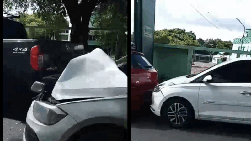 Quatro veículos se colidem e deixa trânsito completamente parado na Avenida Darcy Vargas, em Manaus