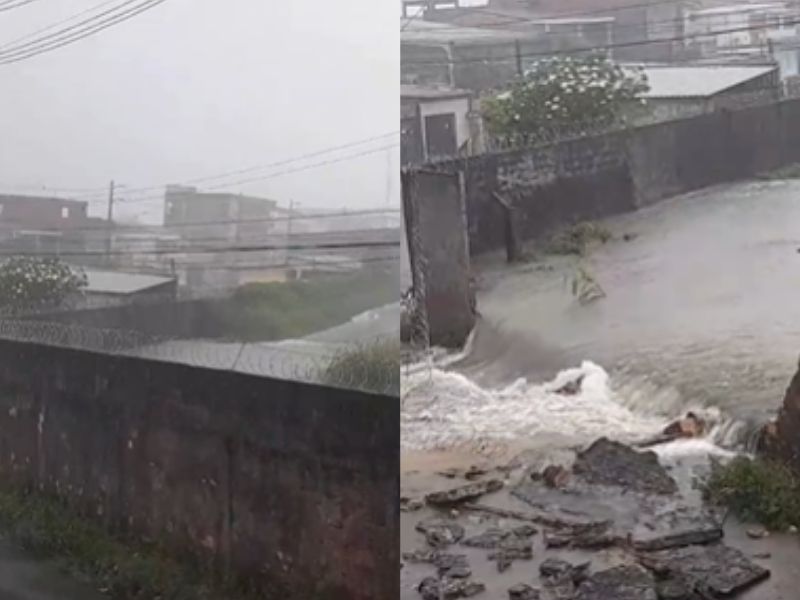 Temporal provoca transtornos no Porto da Ceasa durante manhã chuvosa em Manaus