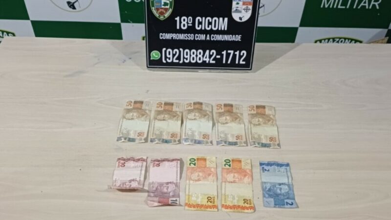Homem é preso com dinheiro falso ao tentar comprar em comércio na zona Norte de Manaus