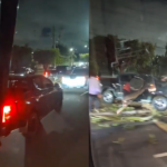 Carro derruba poste após acidente na Ponta Negra, em Manaus