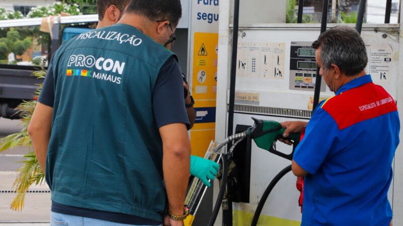 Menor preço da gasolina comum sobe 7,95% em Manaus, aponta pesquisa do Procon