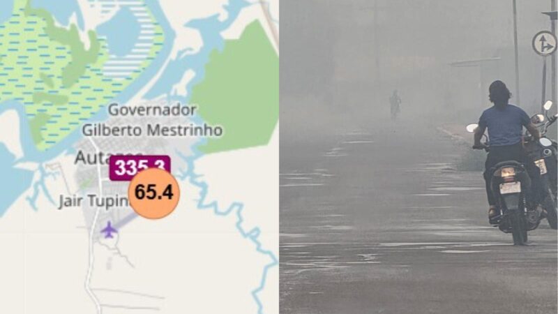 Autazes registra poluição do ar em nível extremo em meio às queimadas
