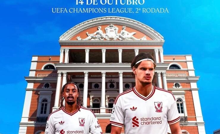 Teatro Amazonas aparece em arte de divulgação do Liverpool para a Champions League