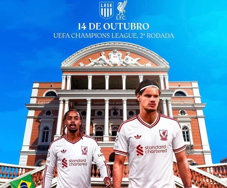 Teatro Amazonas aparece em arte de divulgação do Liverpool para a Champions League